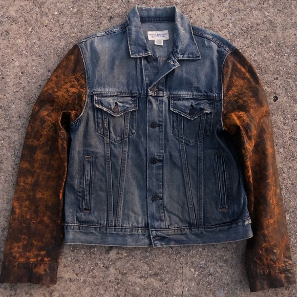RL DENIM & SUPPLY Waxed Sleeve Denim Jacket (SZ L) - Picture 1 of 8